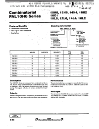 Datasheet PAL10C1CJXXXX manufacturer Неопределенные
